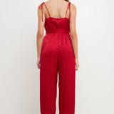 Side Bow Tie Slit Jumpsuit