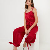Side Bow Tie Slit Jumpsuit
