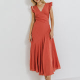 Asymmetrical Ruffle Maxi Dress