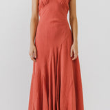 Asymmetrical Ruffle Maxi Dress