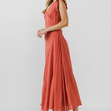 Asymmetrical Ruffle Maxi Dress