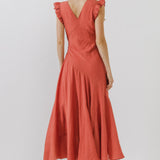 Asymmetrical Ruffle Maxi Dress