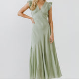 Asymmetrical Ruffle Maxi Dress