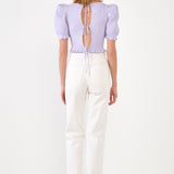 Back Tied Straps Knit Top