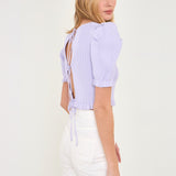 Back Tied Straps Knit Top