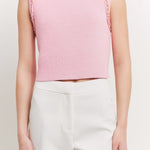 ENDLESS ROSE - Trim Detail Knit Tank Top - CAMI TOPS & TANK available at Objectrare