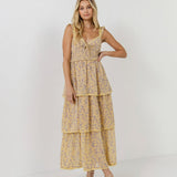 Floral Lace Trim Detail Maxi Dress