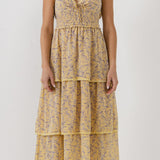 Floral Lace Trim Detail Maxi Dress