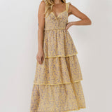 Floral Lace Trim Detail Maxi Dress