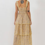 Floral Lace Trim Detail Maxi Dress