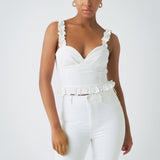 Ruffle Detail Bustier Top