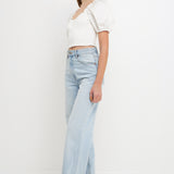 Short Puff Sleeve Cropped Top