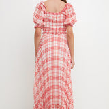 Gingham Smocked Top