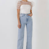 Knit with Organza Mixed Media Top