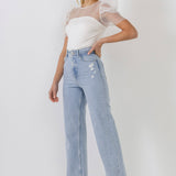 Knit with Organza Mixed Media Top