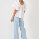 Pleated Puff Sleeve Top