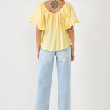 Pleated Puff Sleeve Top