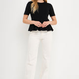 Flare Detail Knit Top