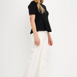 Flare Detail Knit Top