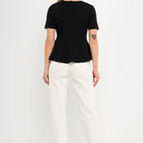Flare Detail Knit Top