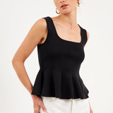 Flare Detail Knit Tank Top