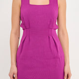Bodycon Knit Dress with Square Neckline