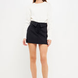 Fold Waist Mini Skort
