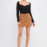 Fold Waist Mini Skort