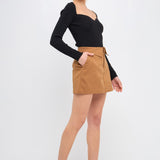 Fold Waist Mini Skort