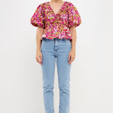 Floral Pleated Top