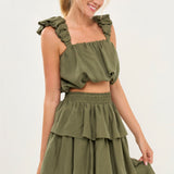 Puff Sleeve Cropped Top