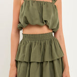 Puff Sleeve Cropped Top
