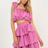 Puff Sleeve Cropped Top