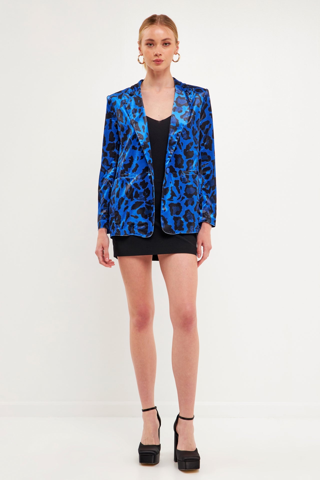 Velvet shop printed blazer