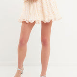 High-Waisted Pleated Mini Skirt