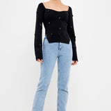 Sequin Flower Sweater