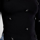 Sequin Flower Sweater