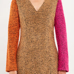 ENDLESS ROSE - Tweed Colorblock Mini Dress - DRESSES available at Objectrare