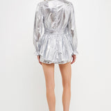 Faux Snakeskin Shorts Romper