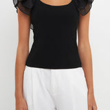 Organza Ruffle with Knit Top