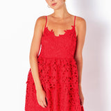 Layered Skirt Crochet Mini Dress