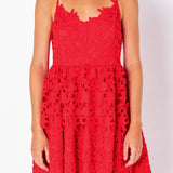 Layered Skirt Crochet Mini Dress