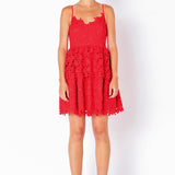 Layered Skirt Crochet Mini Dress