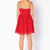 Layered Skirt Crochet Mini Dress