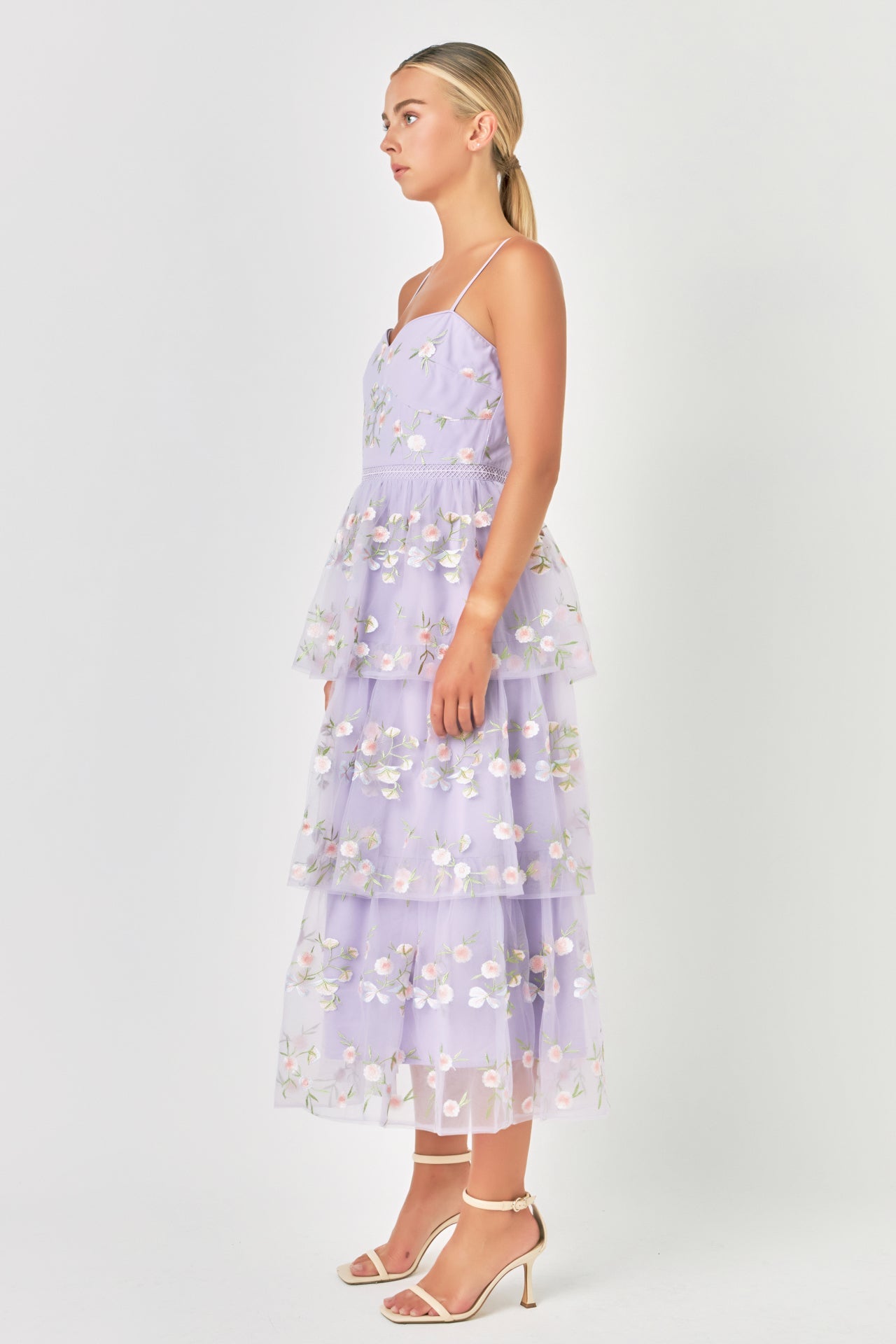 ENDLESS ROSE-Floral Layered Midi Dress-DRESSES available at Objectrare