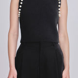 ENDLESS ROSE - Pearl Detail Knit Tank Top - TOPS available at Objectrare