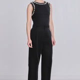 ENDLESS ROSE - Pearl Detail Knit Tank Top - TOPS available at Objectrare