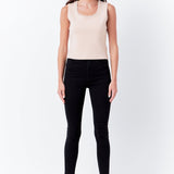 ENDLESS ROSE-Pearl Trim Knit Tank Top-TOPS available at Objectrare