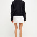 Bonjour Lettering Beads Sweatshirt