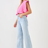 Drop Shoulder Cropped Top